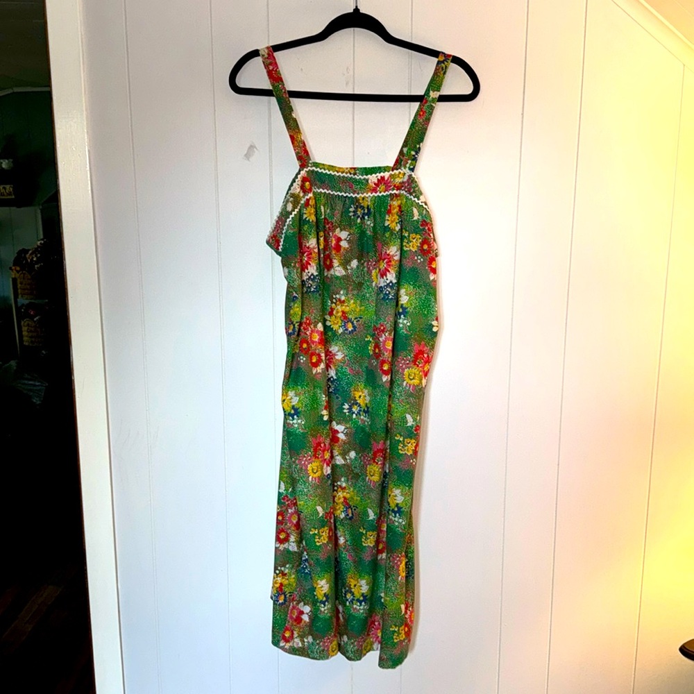 Vintage! Ecco Bay 1960’s Floral Lightweight Ric Rak Trim Summer Dress Size S
